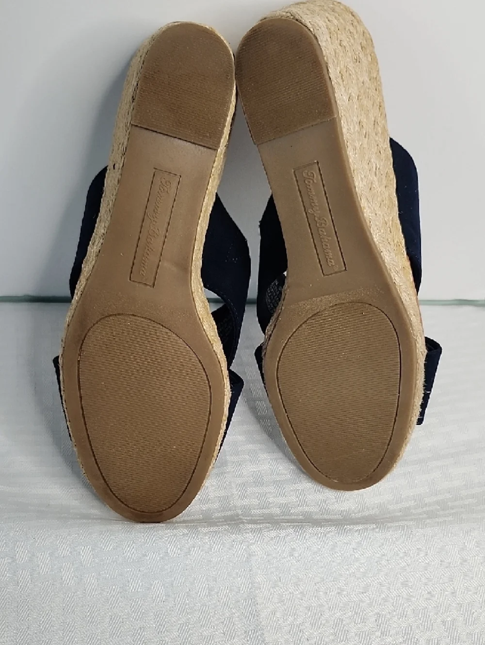 Tommy Bahama Navy Espadrille Wedge Sandals size 9.5